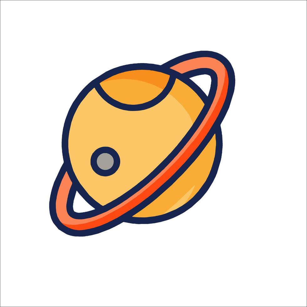 An illustration of a planet with a ring around it vector