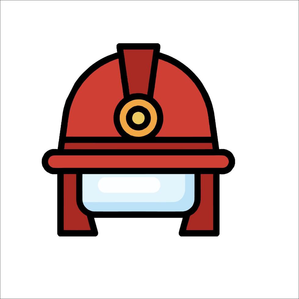 Fireman helmet icon illustration vector