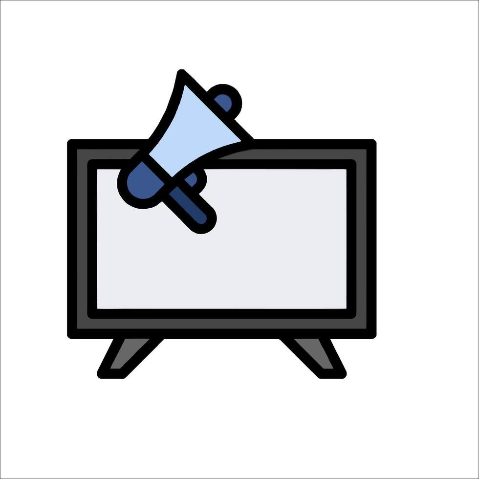 A television with a megaphone on it vector