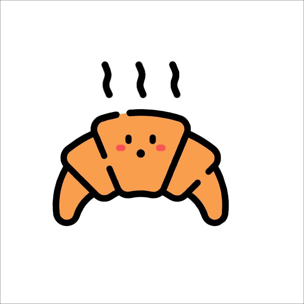 A croissant with a face and a smile vector