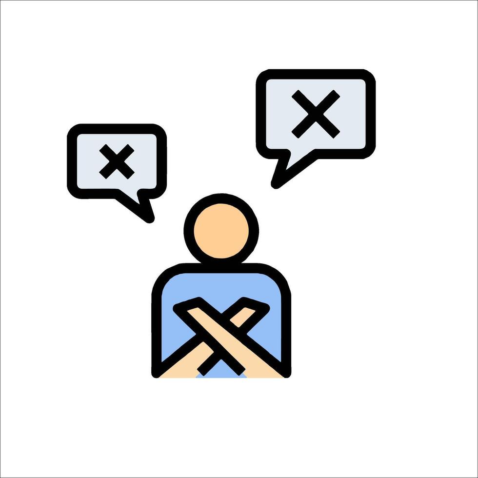 A man with crossed arms and speech bubbles vector