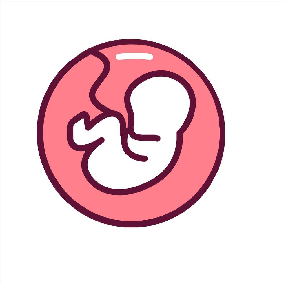 A baby in a pink circle with a pink outline vector