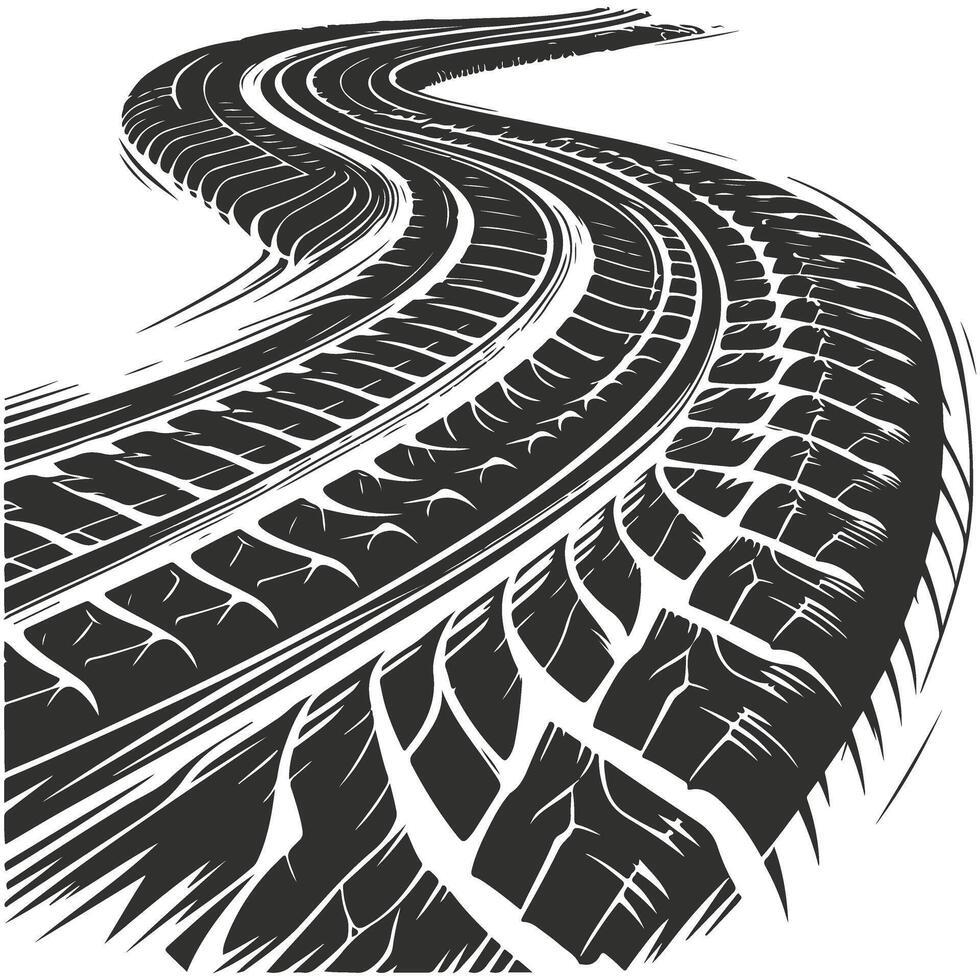 Tire Tracks Abstract Print vector