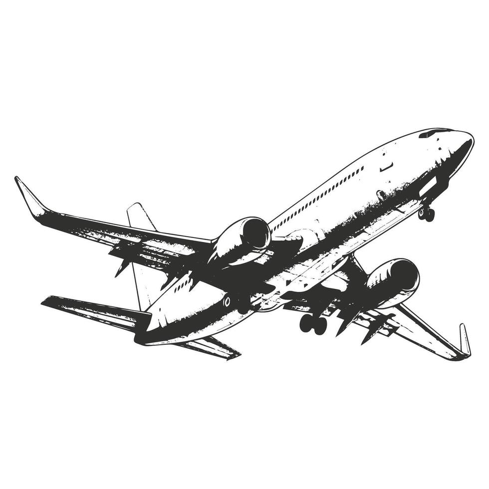 Handcrafted Airplane Outline Design vector