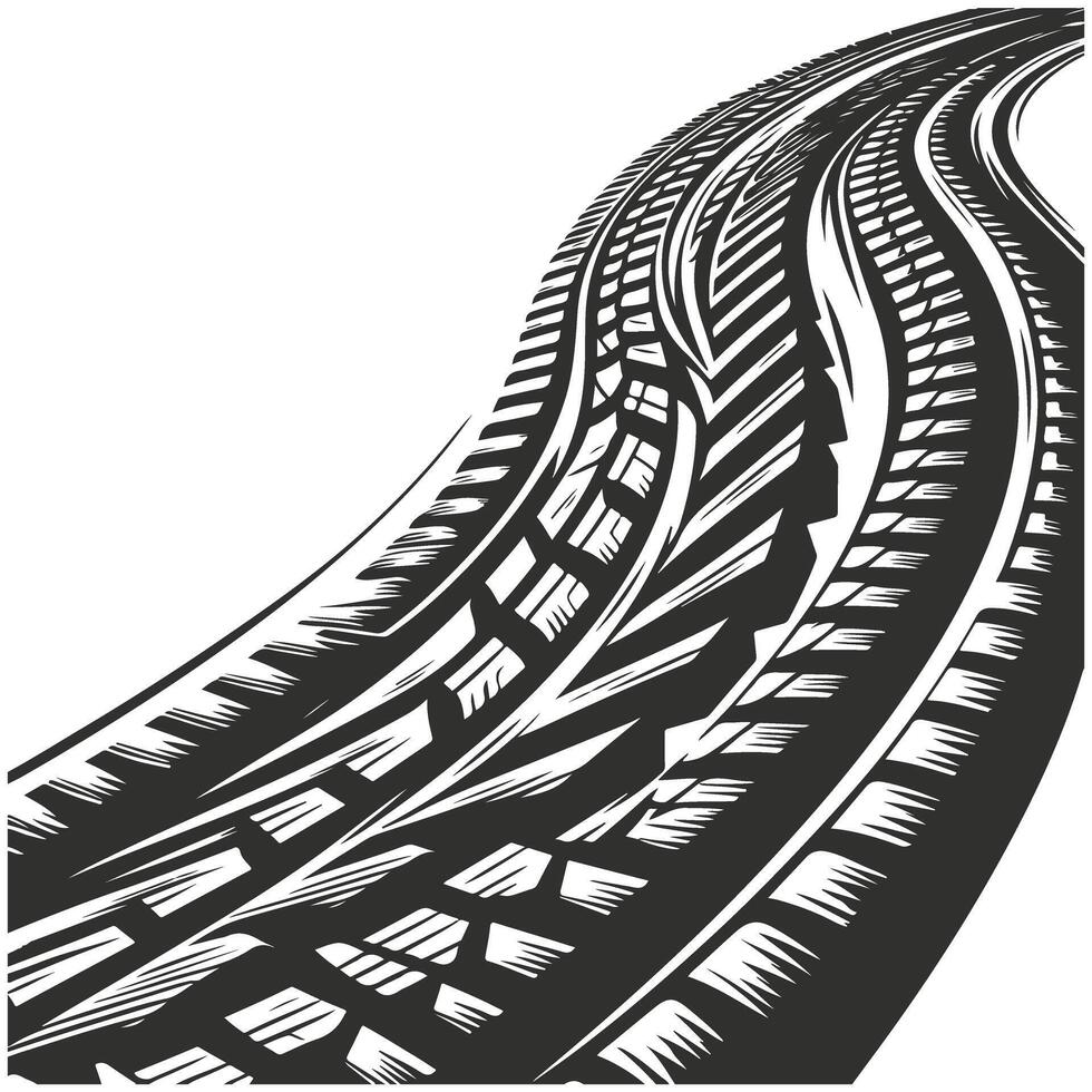Dynamic Tire Tracks Pattern vector