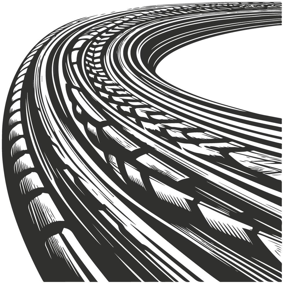 Grunge Tire Tracks Texture vector