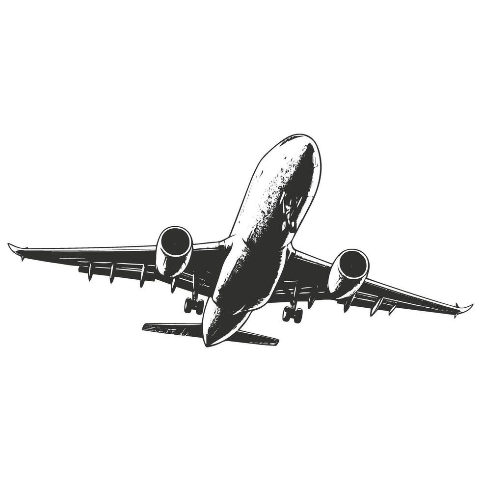 Minimalist Airplane Outline Illustration vector