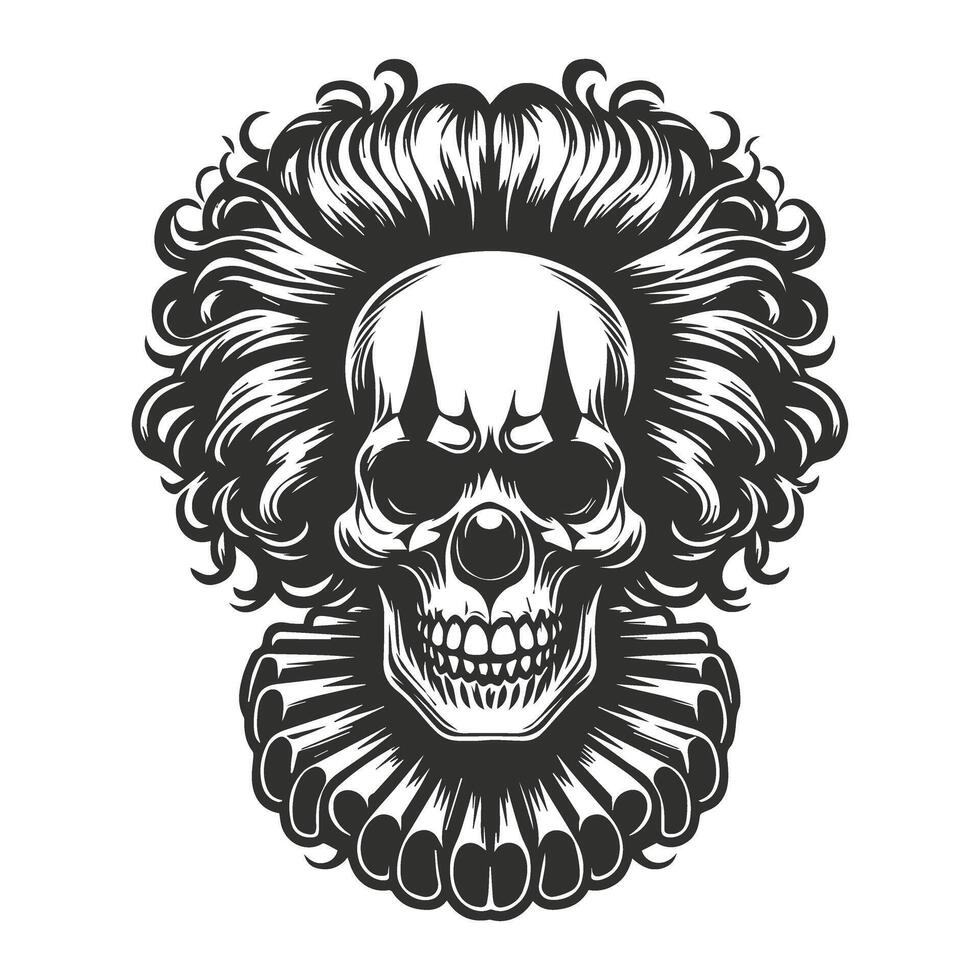 Eerie Clown Skull Concept Art vector