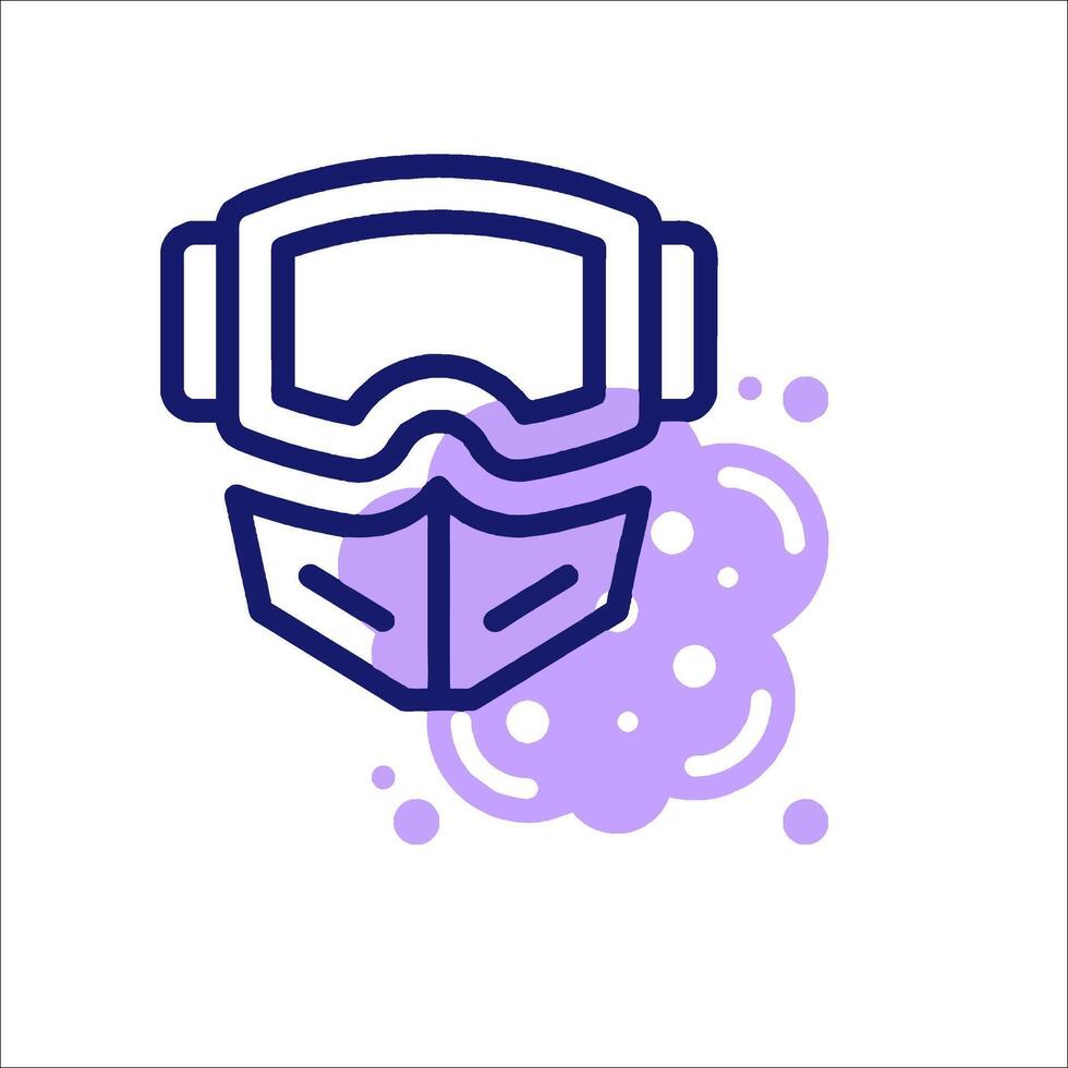 A purple mask with a purple bubble around it vector