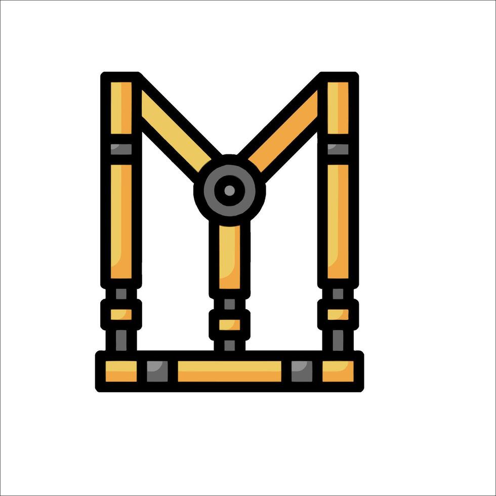 A yellow and black strap with a letter m on it vector