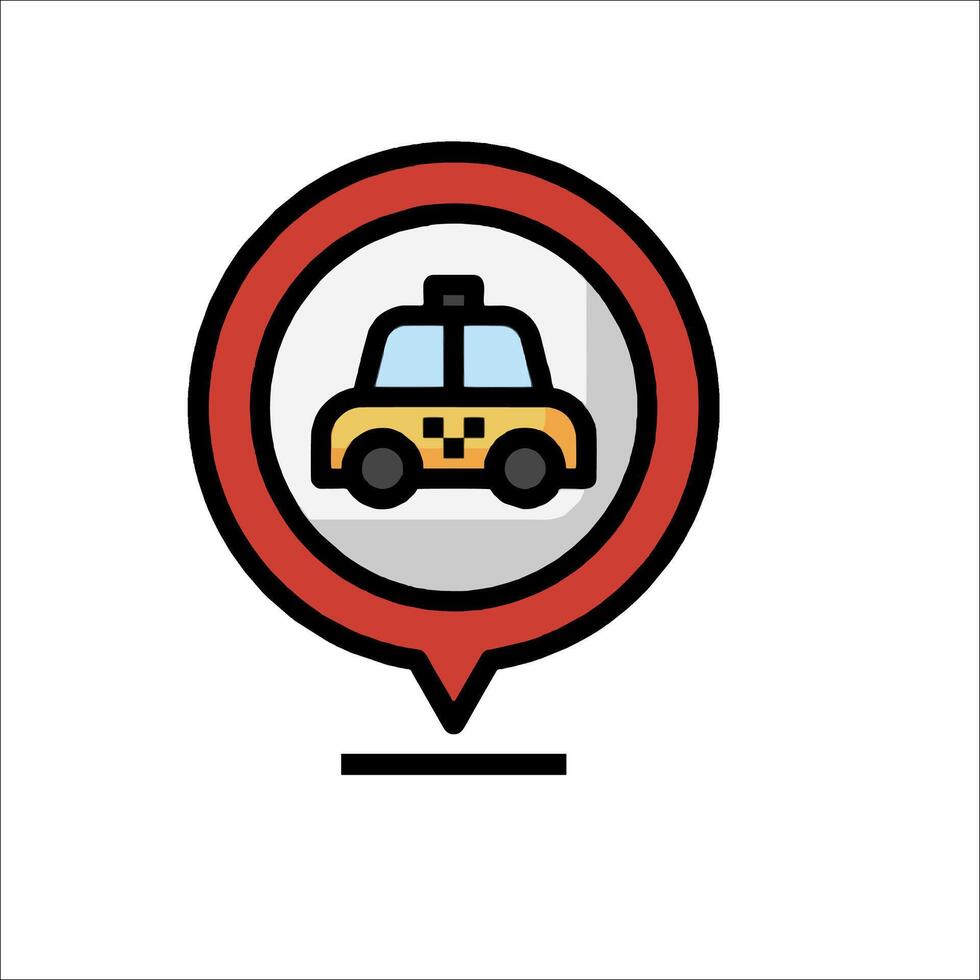 A taxi icon on a map vector
