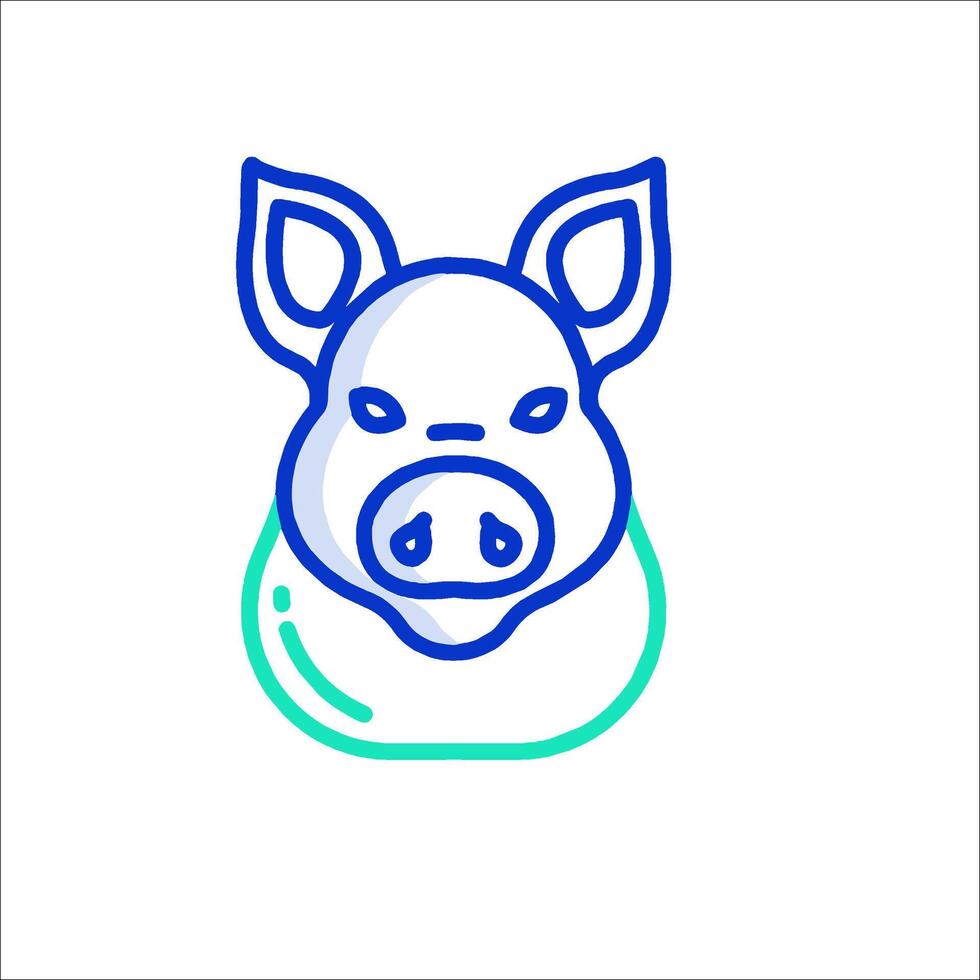 A pig head icon on a white background vector