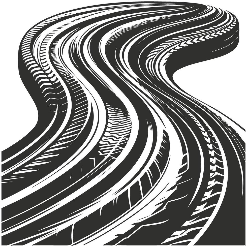 Abstract Tire Tracks Design vector