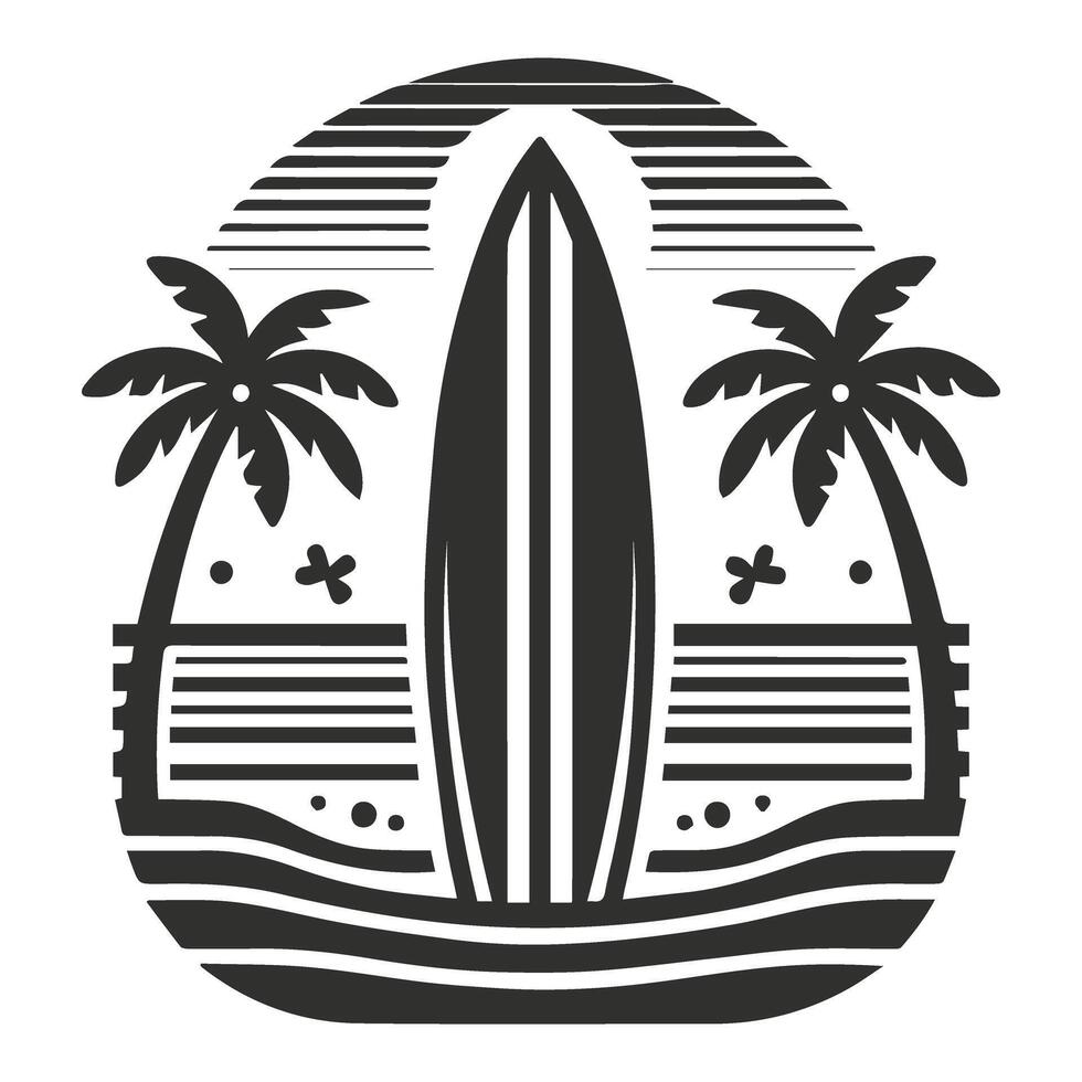 Surfboards Standing on Sandy Beach vector