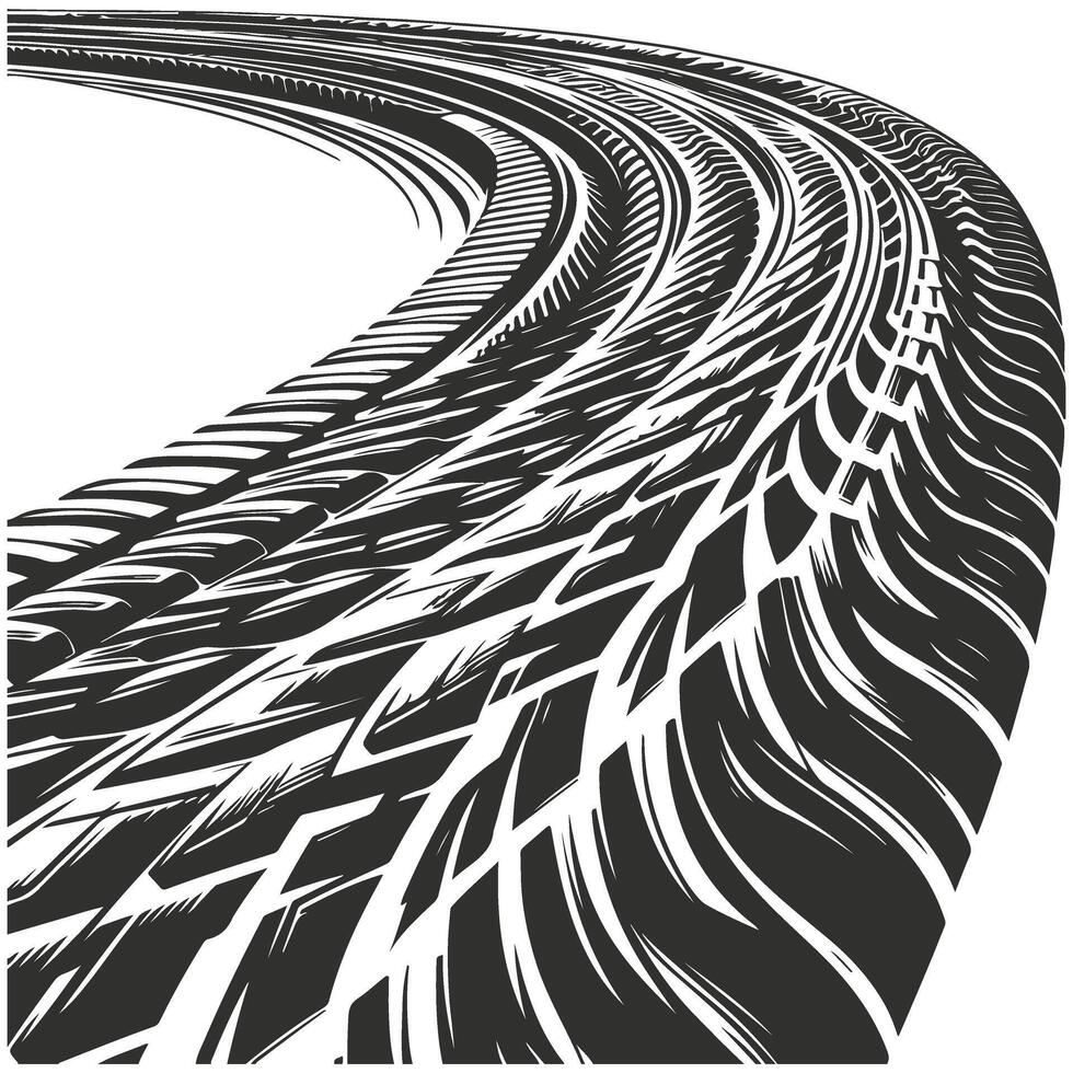 Bold Tire Tracks Illustration vector