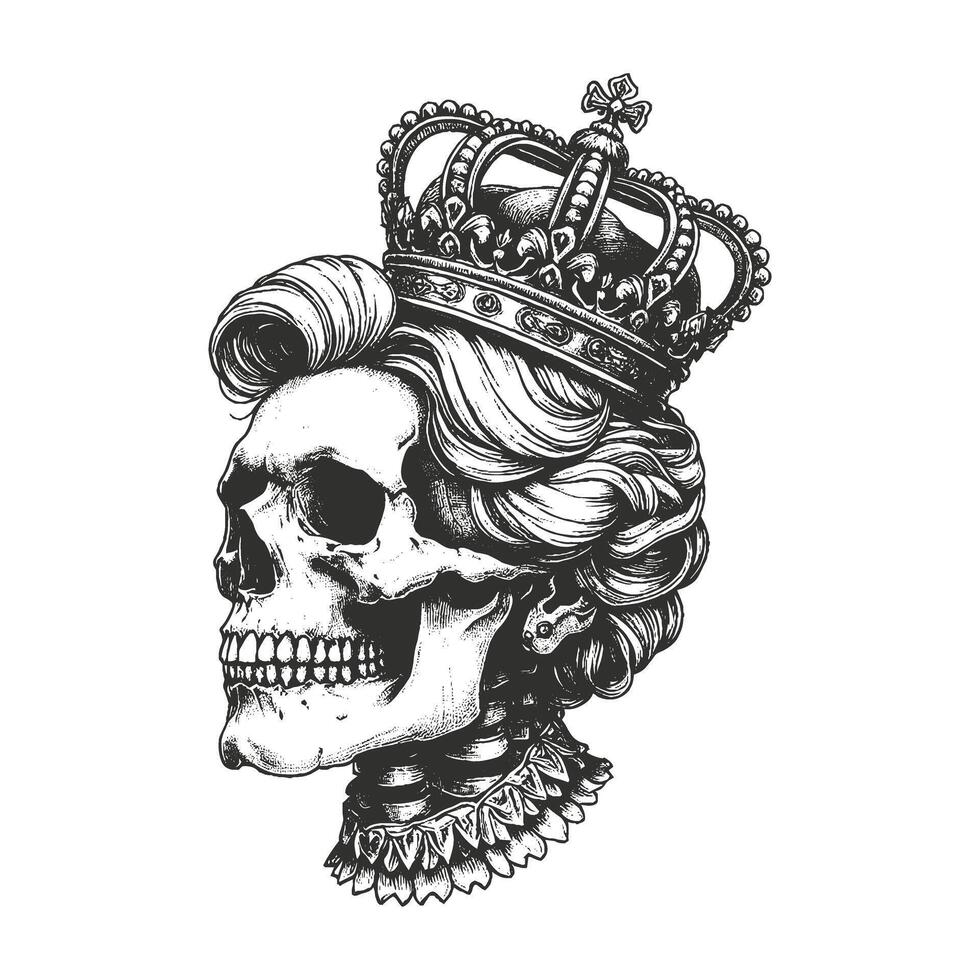 Skull with Royal Crown Design vector