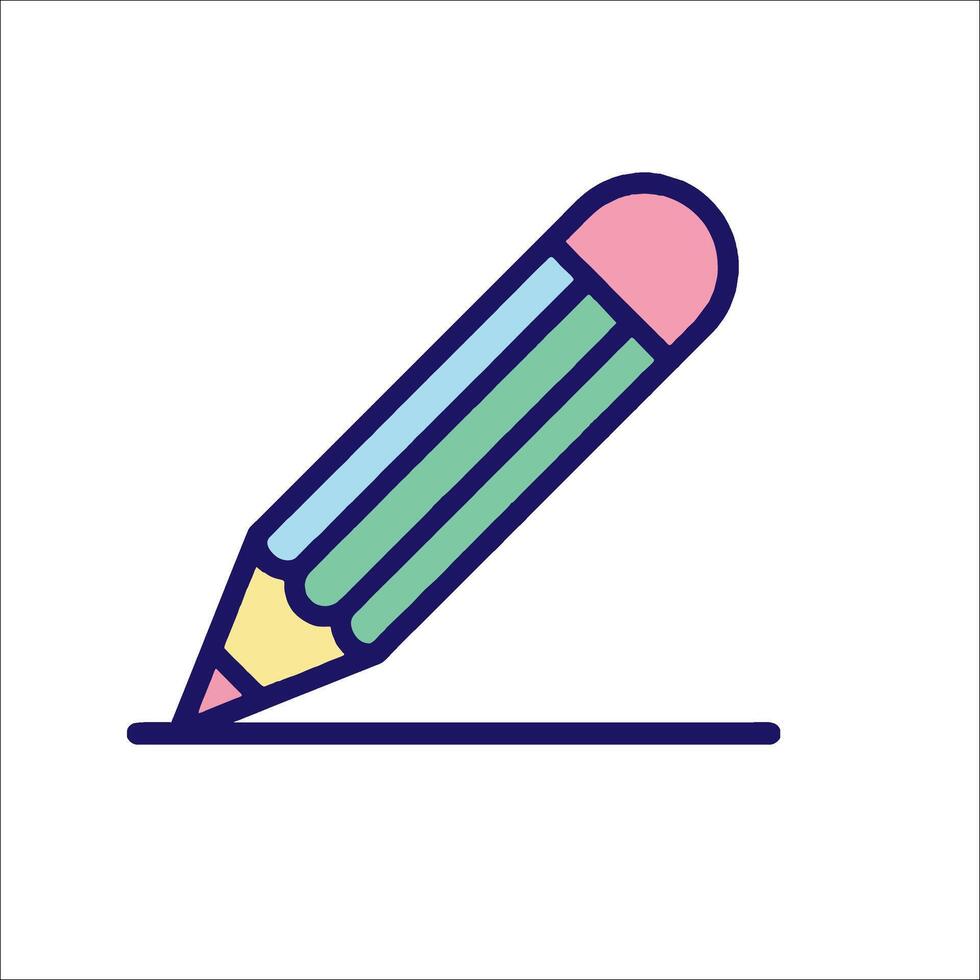 A pencil is writing on a piece of paper vector