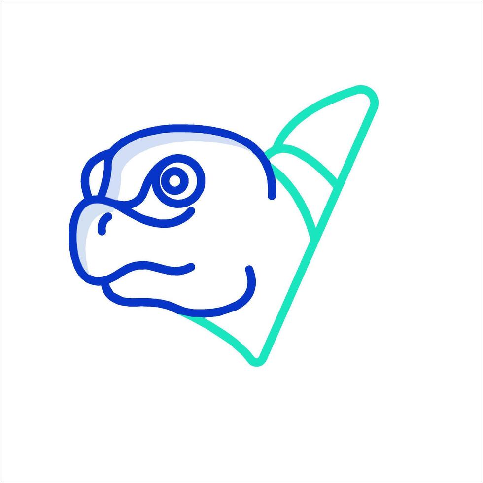 A turtle with a blue line on it's head vector