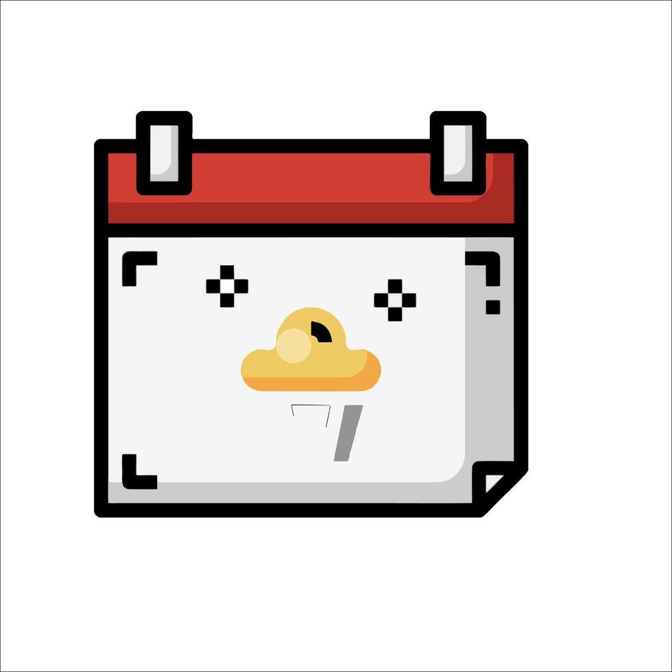 A calendar with a duck face on it vector
