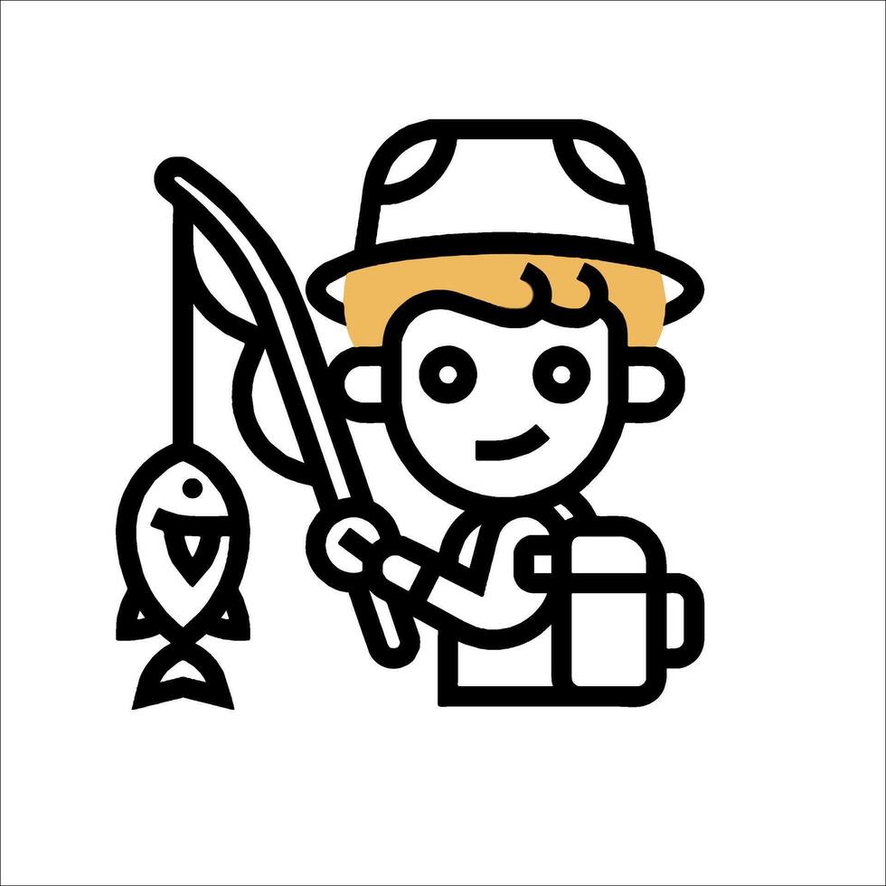 fisherman icon illustration vector