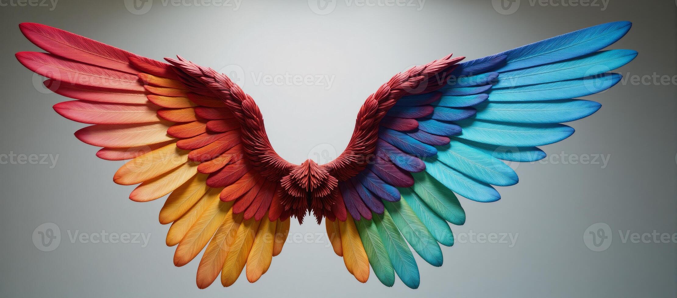 Colorful Angel Wings Illustration featuring Disney Princess photo