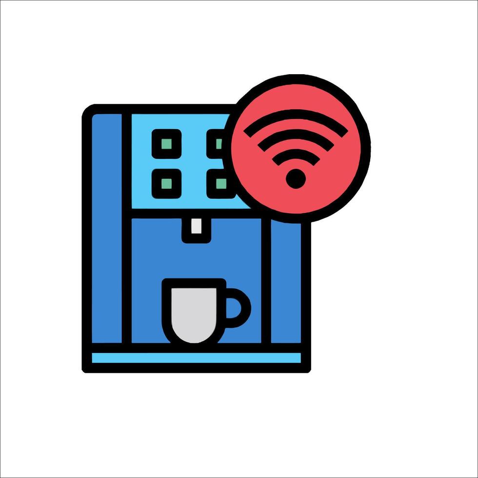 A coffee machine with wifi icon vector