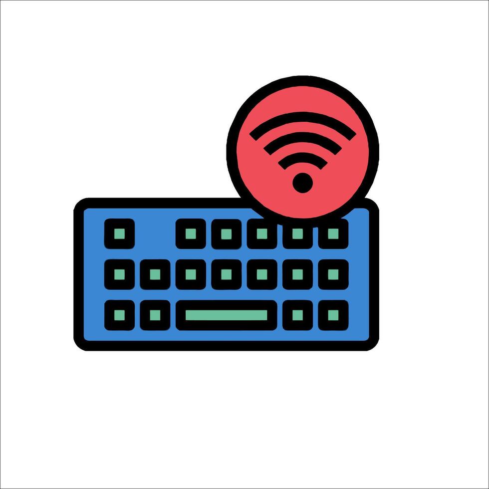 A wireless keyboard and a wifi icon vector