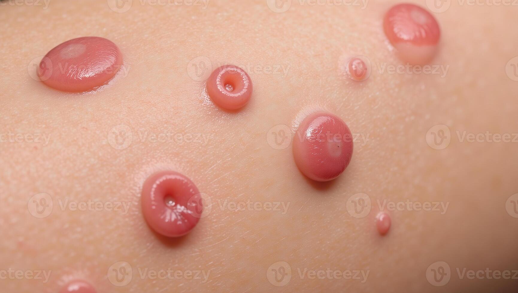 Images depicting human skin with visible bed bug bites Infectious Medical Illustration photo