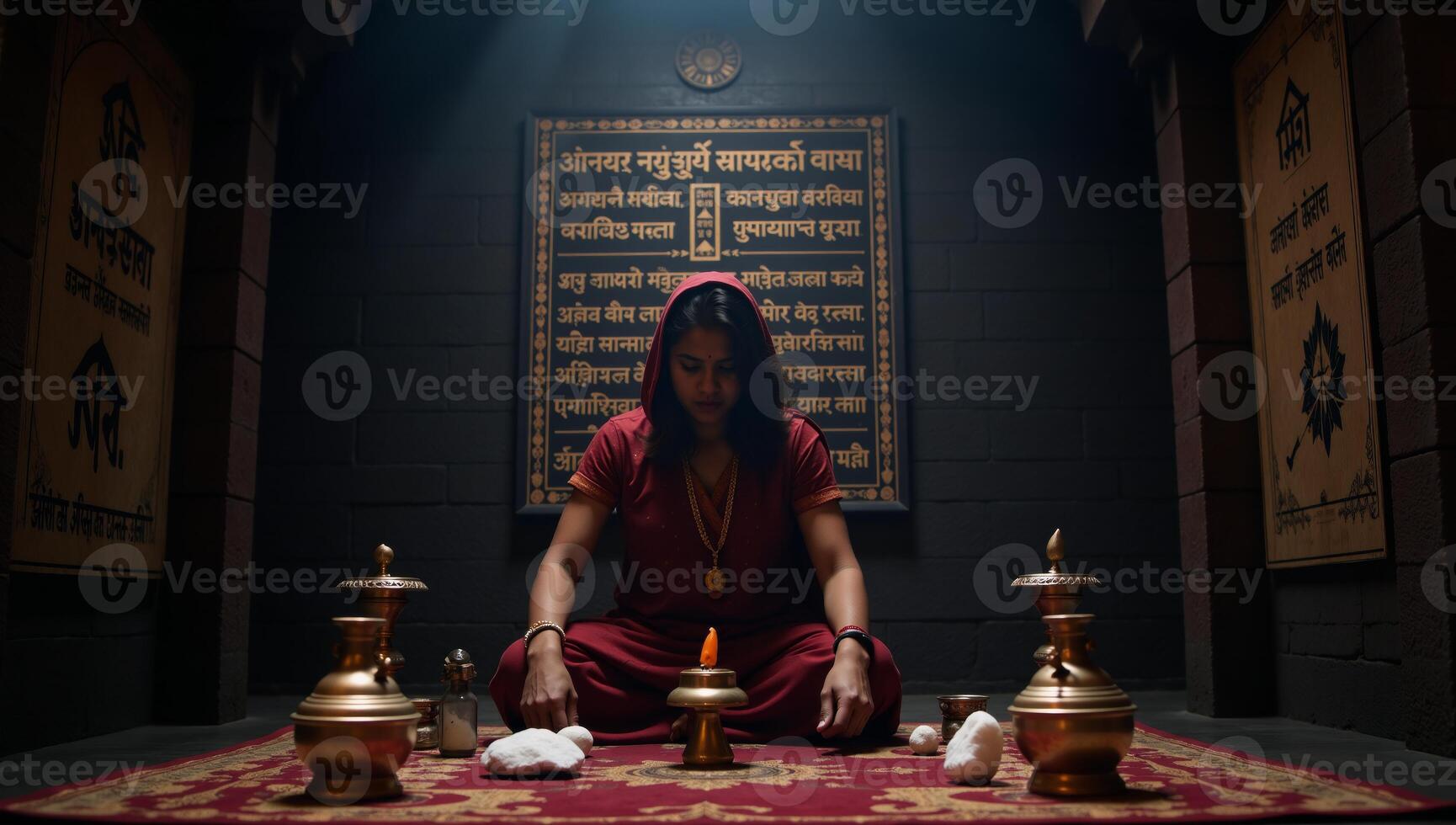 A portrait depicting traditional black magic rituals as per Indian folk practices Kala Jadu photo