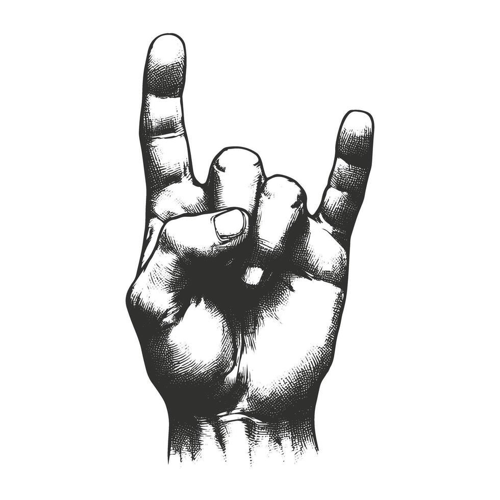 Hand drawn pointing hand vector