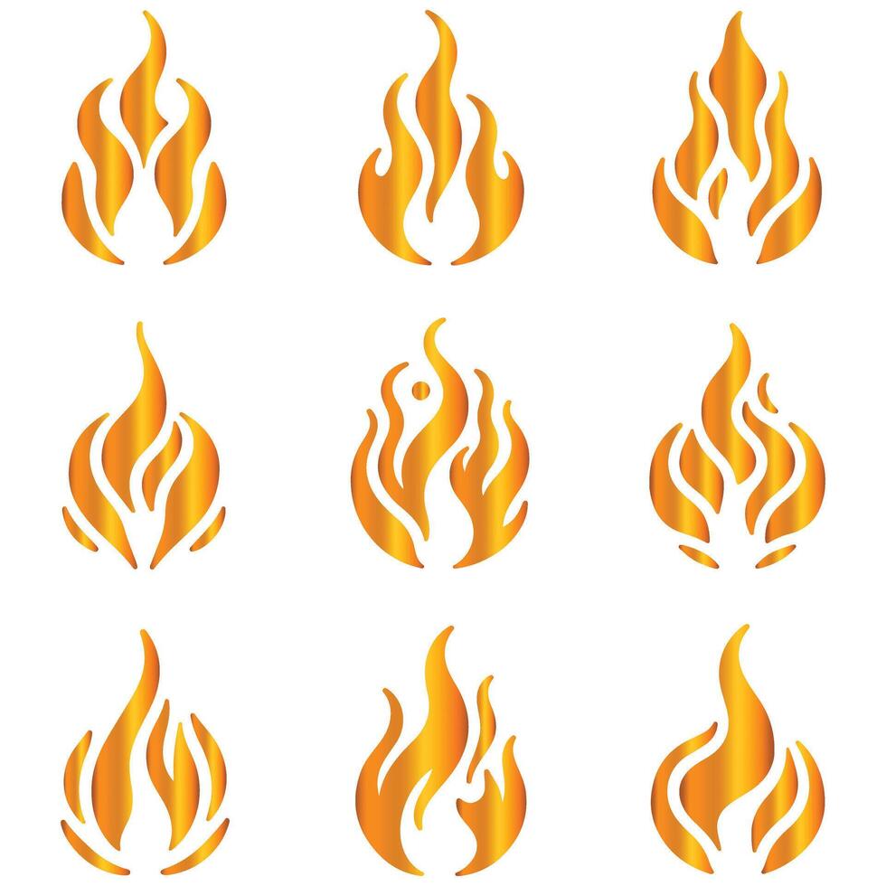 Assorted Fire Flame Designs Collection vector
