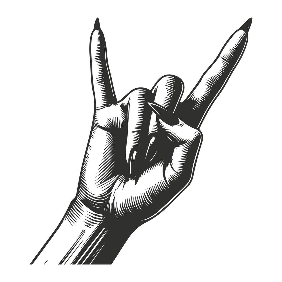 Sketch of Pointing Hand Drawing vector