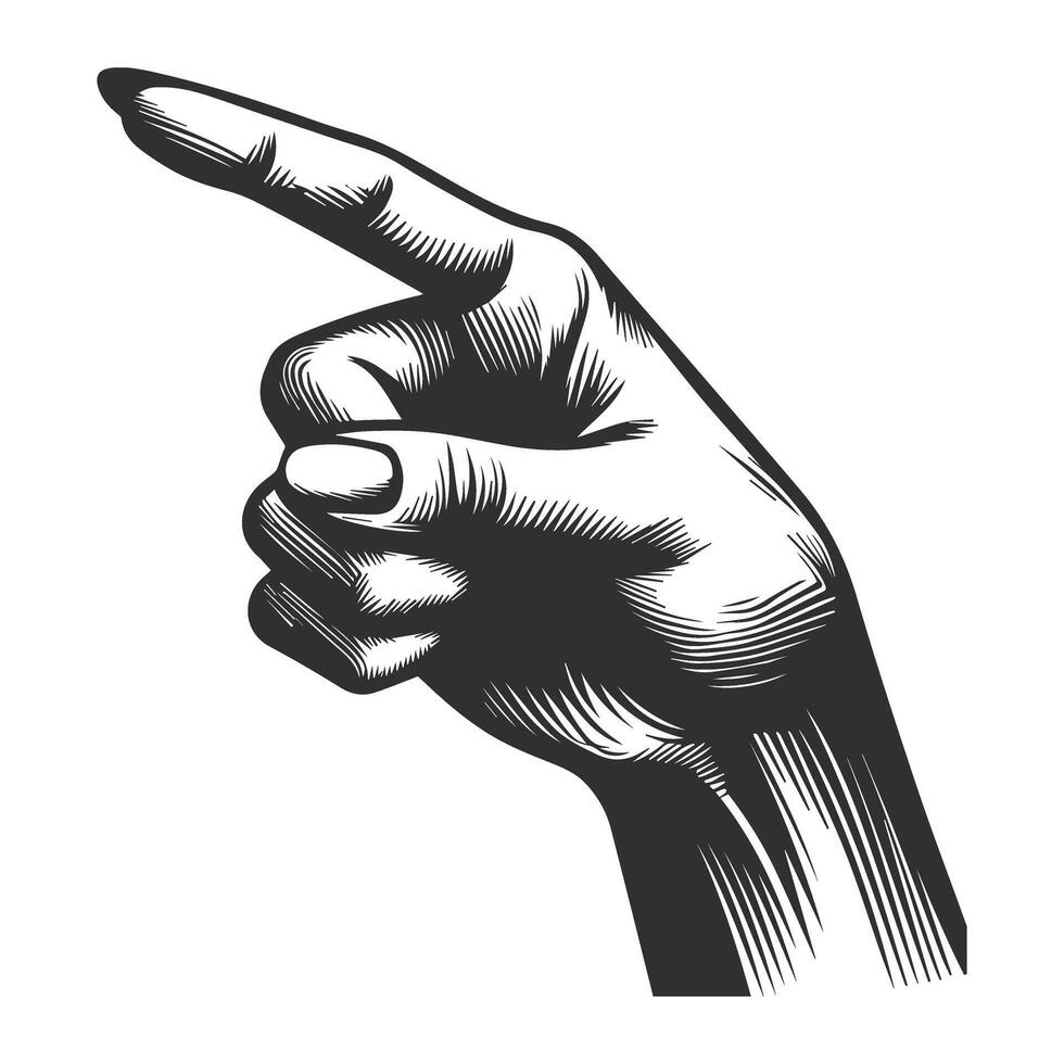 Pointing Hand Art Illustration vector