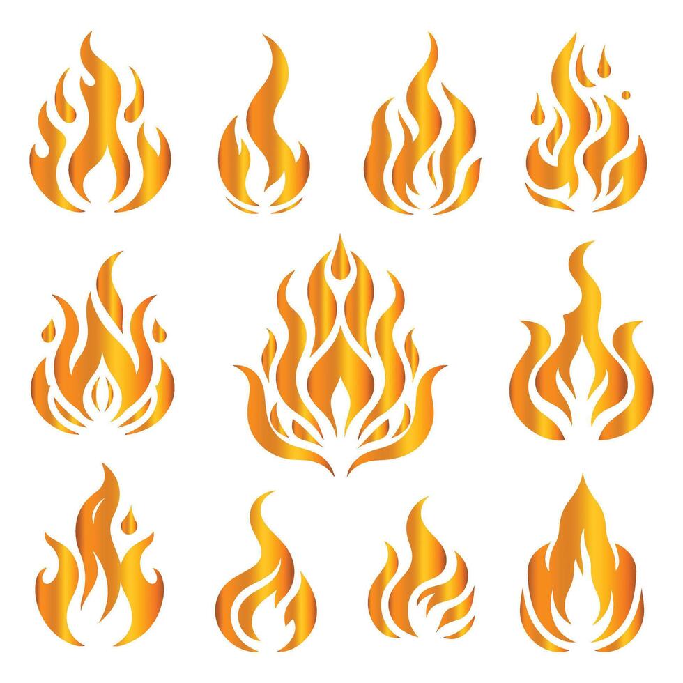 Creative Fire Flame Design Set vector