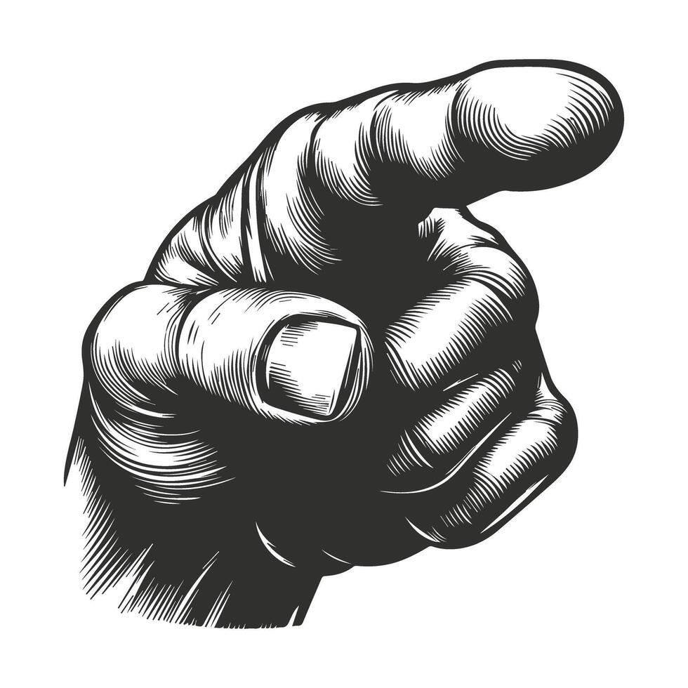 Detailed Pointing Hand Artwork vector
