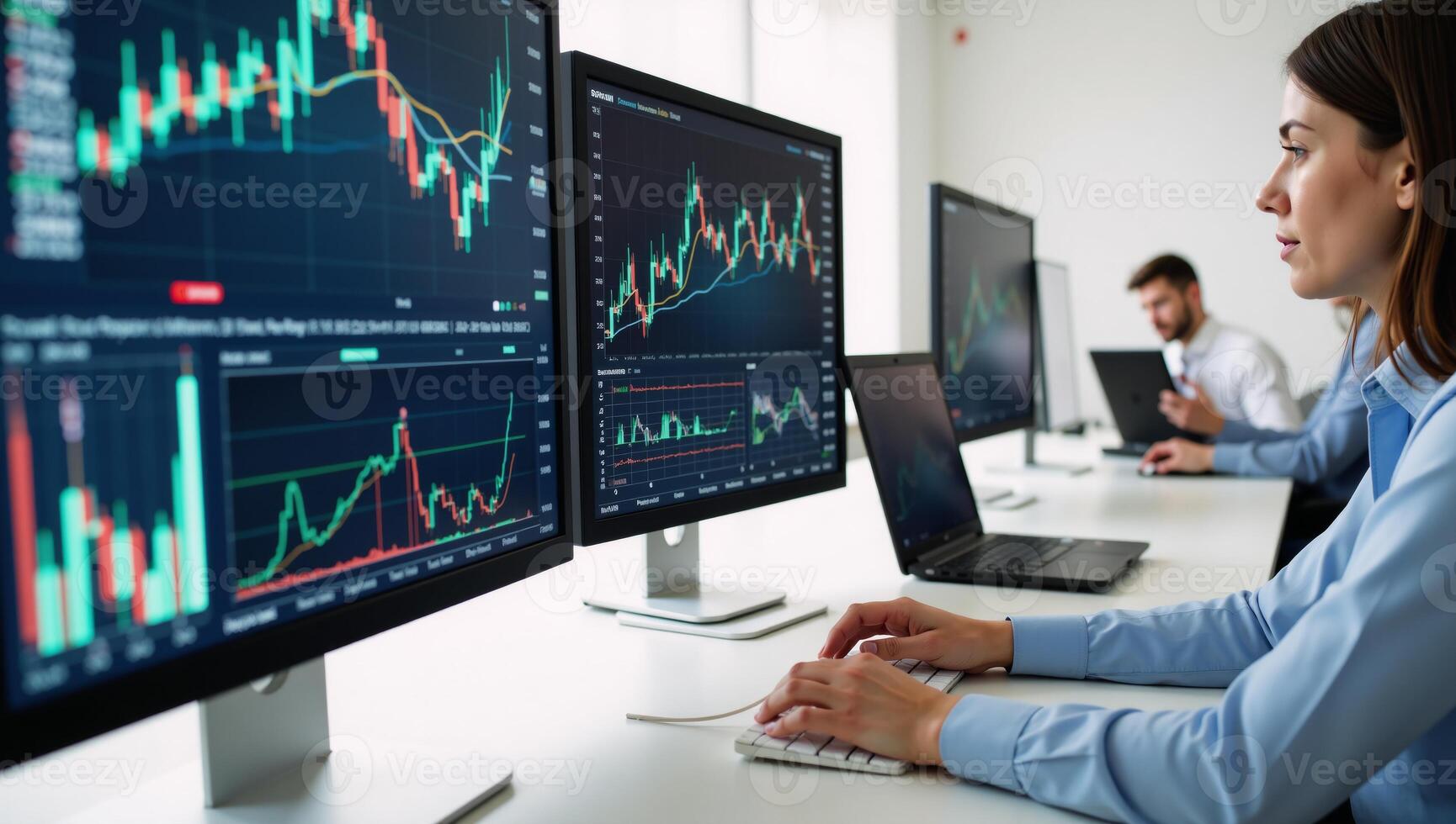 Online Trading Investments Strategic Market Plan Stock Fluctuations Concept photo