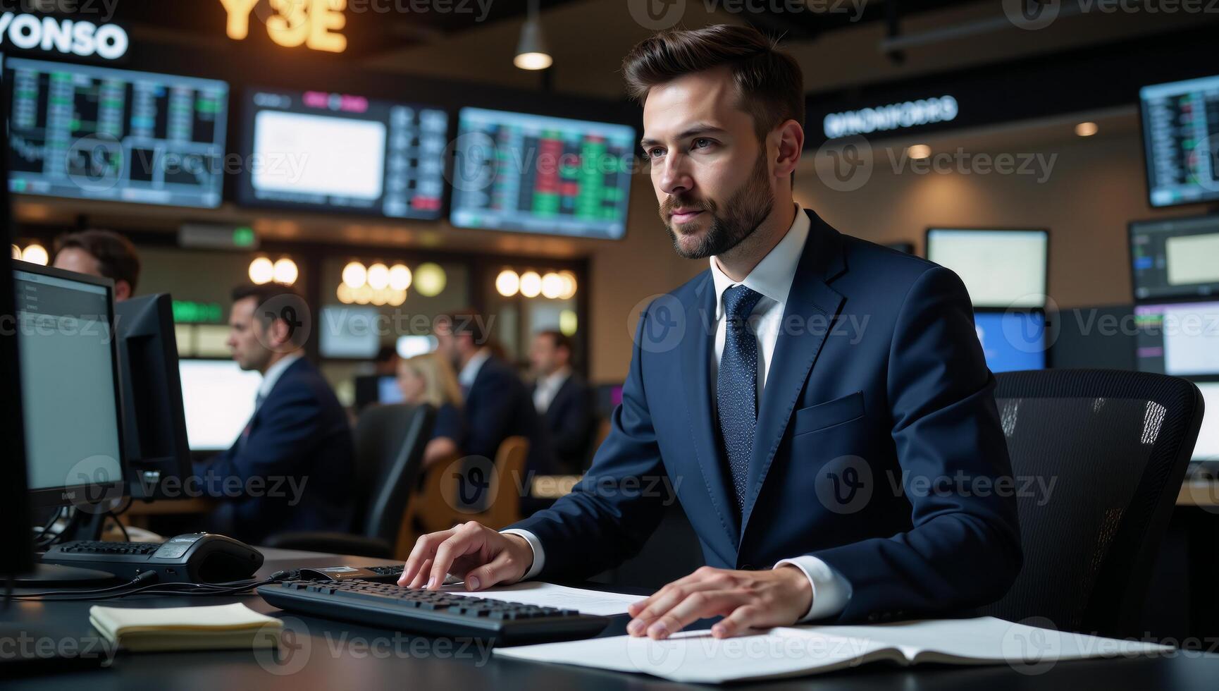 An Equity Trader demonstrates professionalism while navigating financial chaos photo