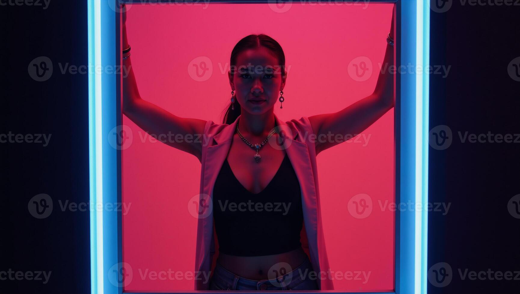 Electric Neon Square Border for Dynamic Music Magazine Cover photo