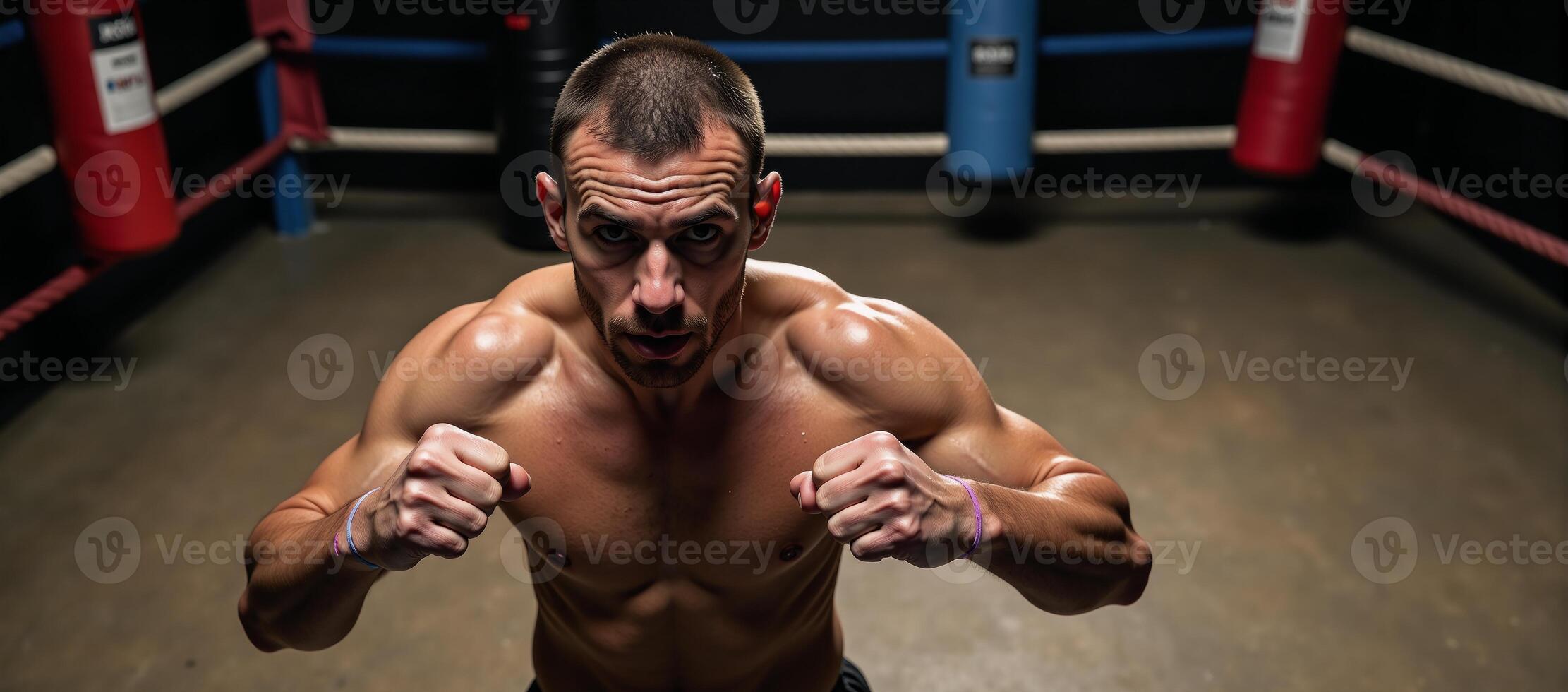 Boxingthemed workout setting photo