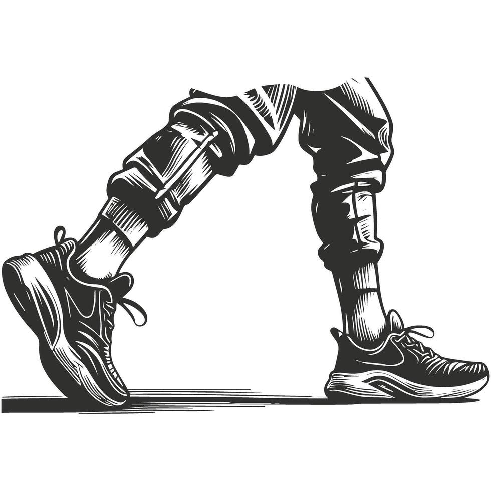 Dynamic Leg Illustration for Fitness vector