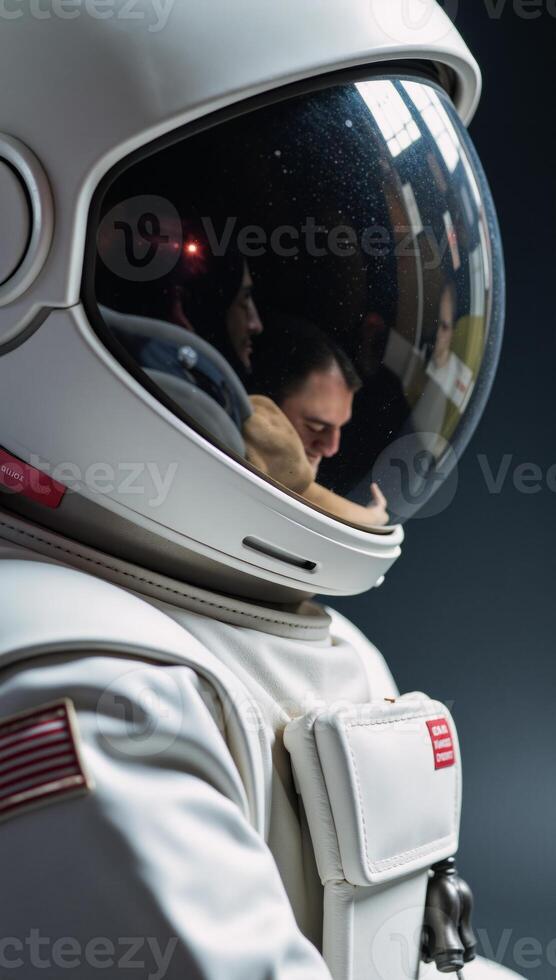 Astronaut sideprofile with helmet on photo