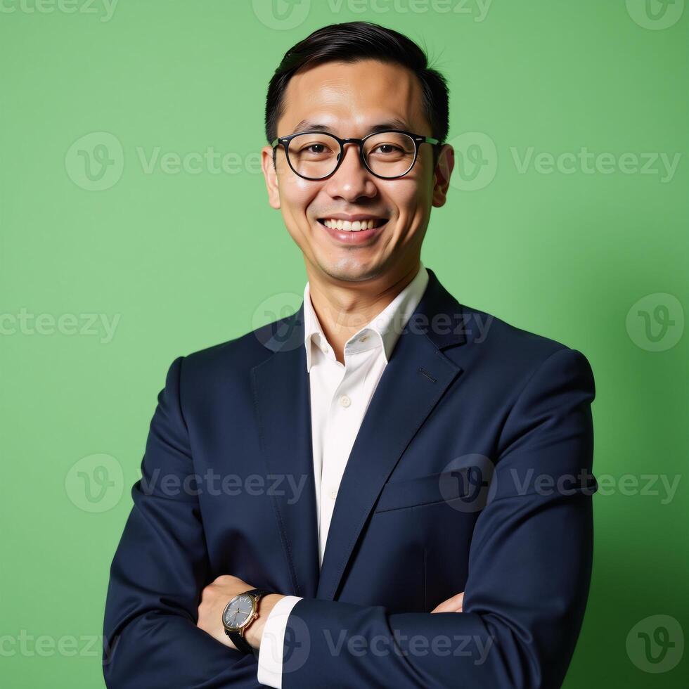 Professional guidance for an employee consulting manager positioned against a light green backdrop photo