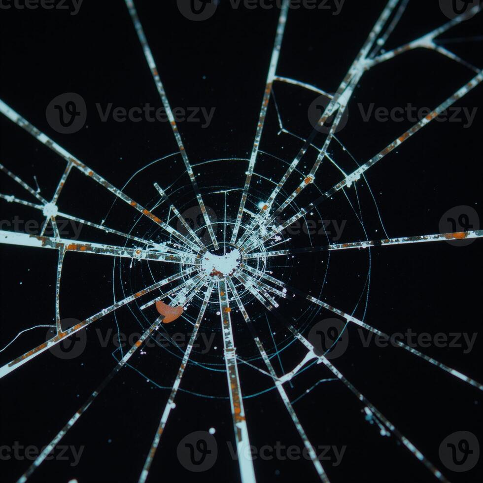 A brokenglass effect with Matrixstyle distortions and colorful glitches on a fractured textured abstract background in an illustrative style abstract cracked screen photo