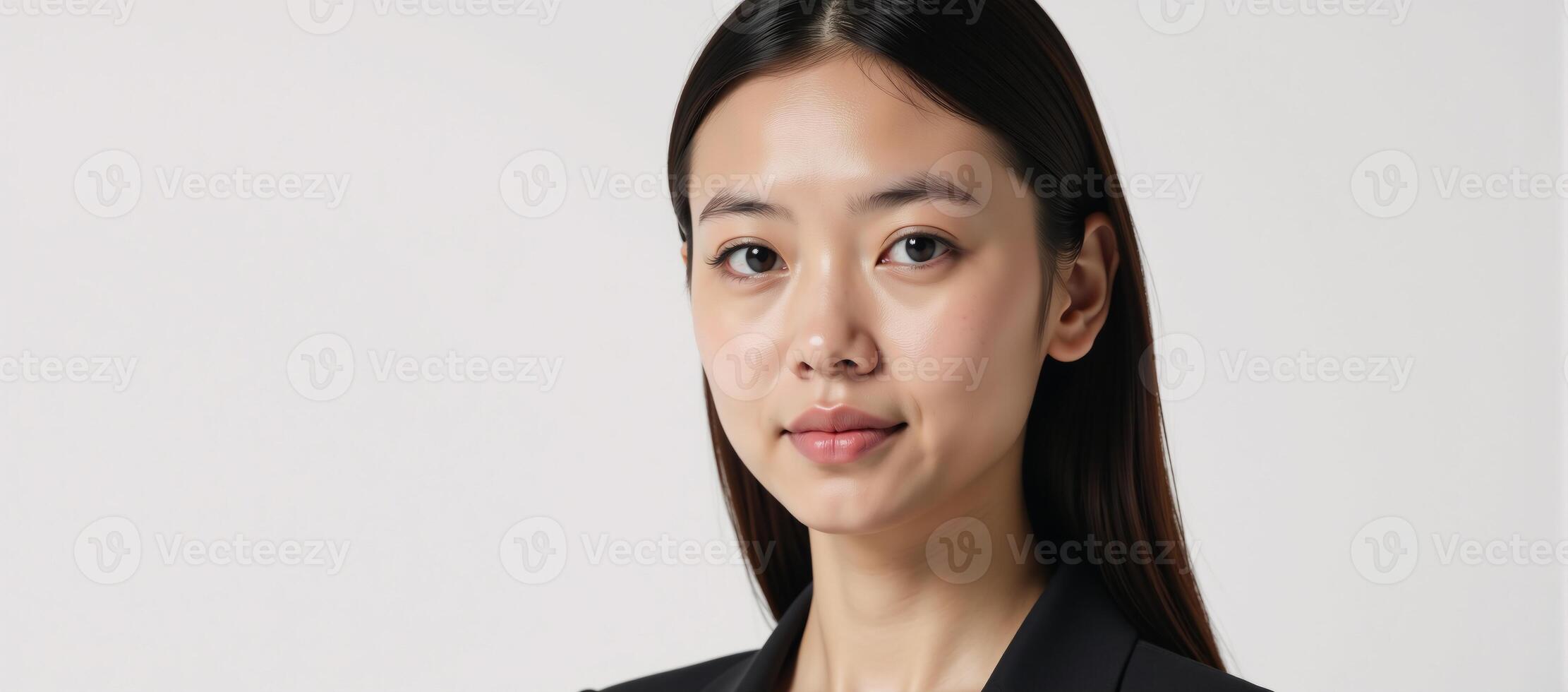 A 3D illustrated image featuring Young Businesswoman Emma with a mail icon against a plain white backdrop created using artificial intelligence technology photo