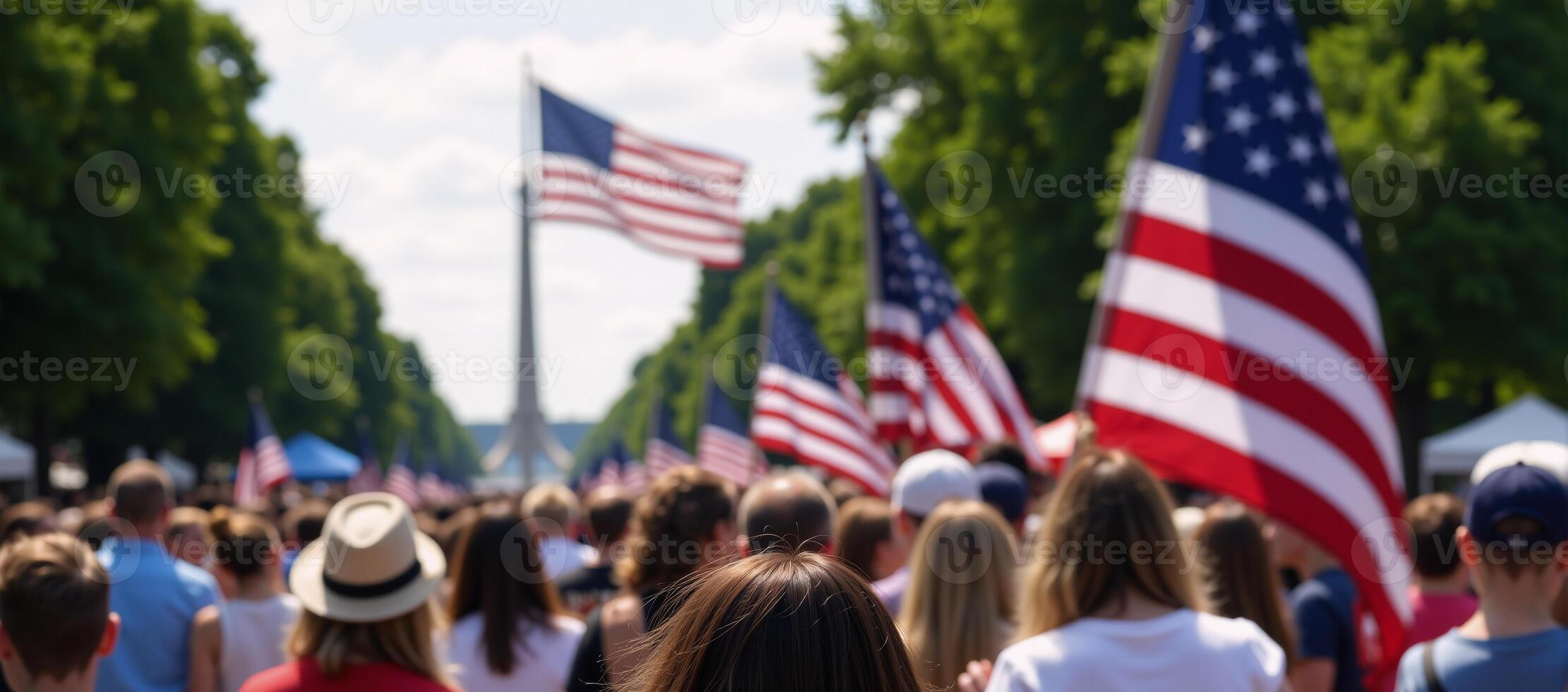 Backdrop featuring Independence Day theme with USA Flag imagery photo