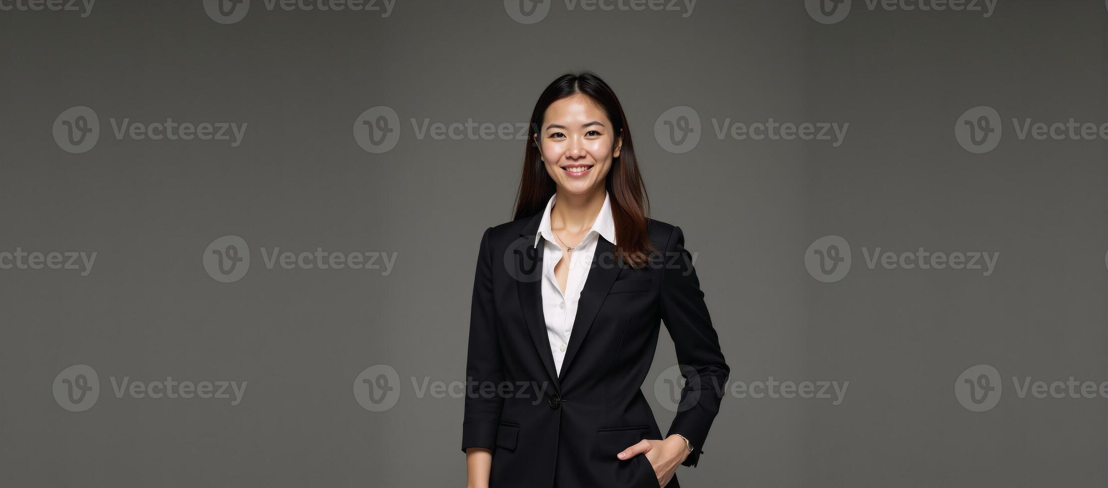 Portrait illustration showcases a professional woman in a modern setting photo