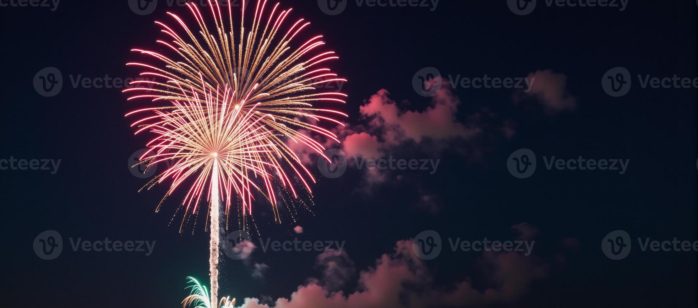 A stunning digital illustration showcasing an elaborate firework display DisneyPixar style photorealistic highdefinition details photo