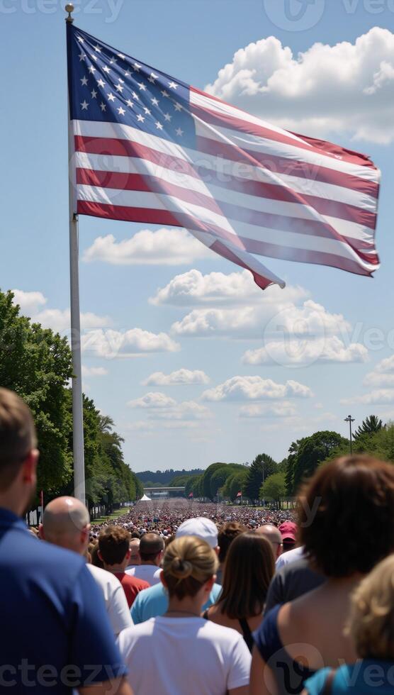 Backdrop featuring Independence Day theme with USA Flag imagery photo