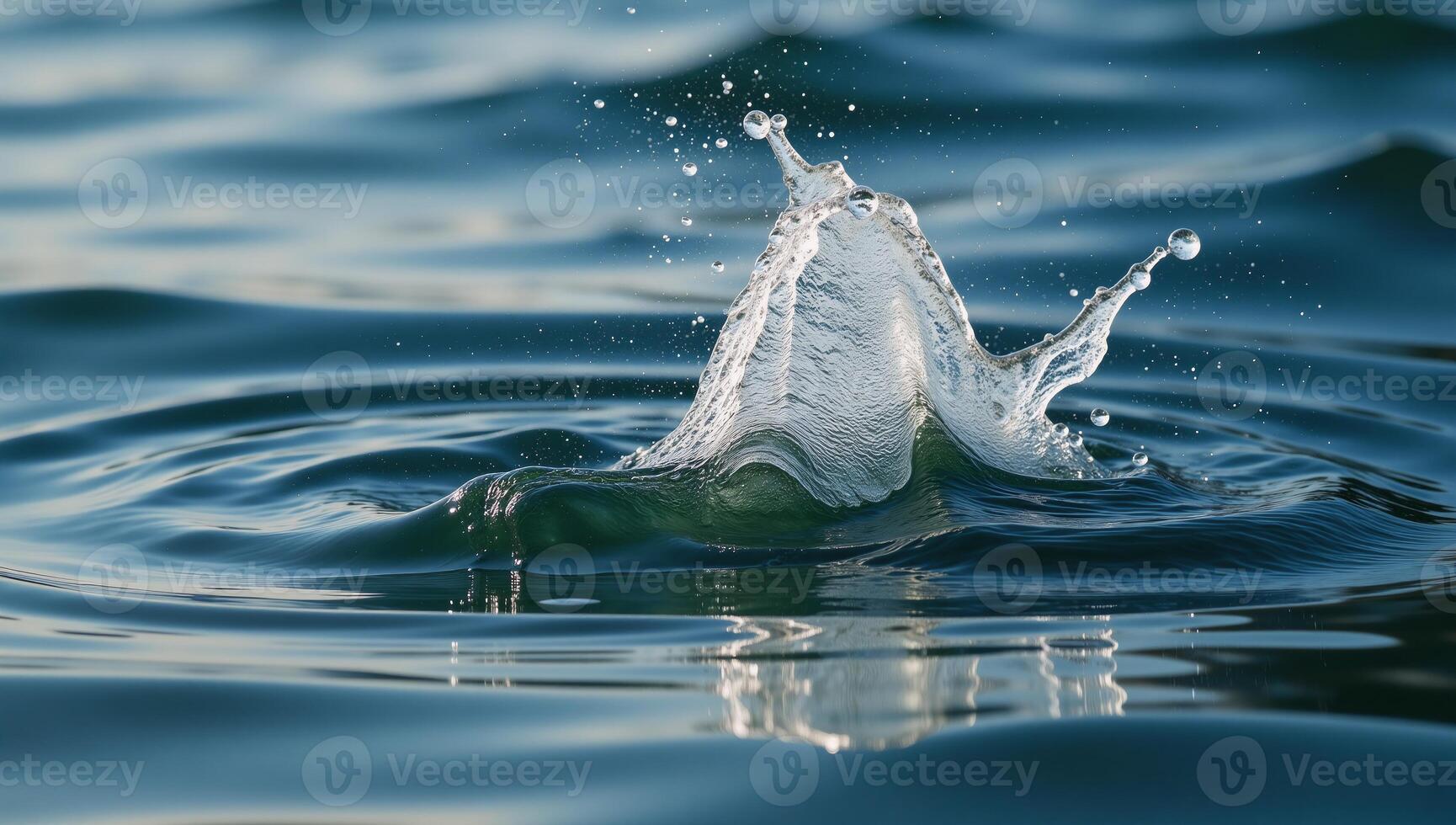 A droplet landing on water surface photo