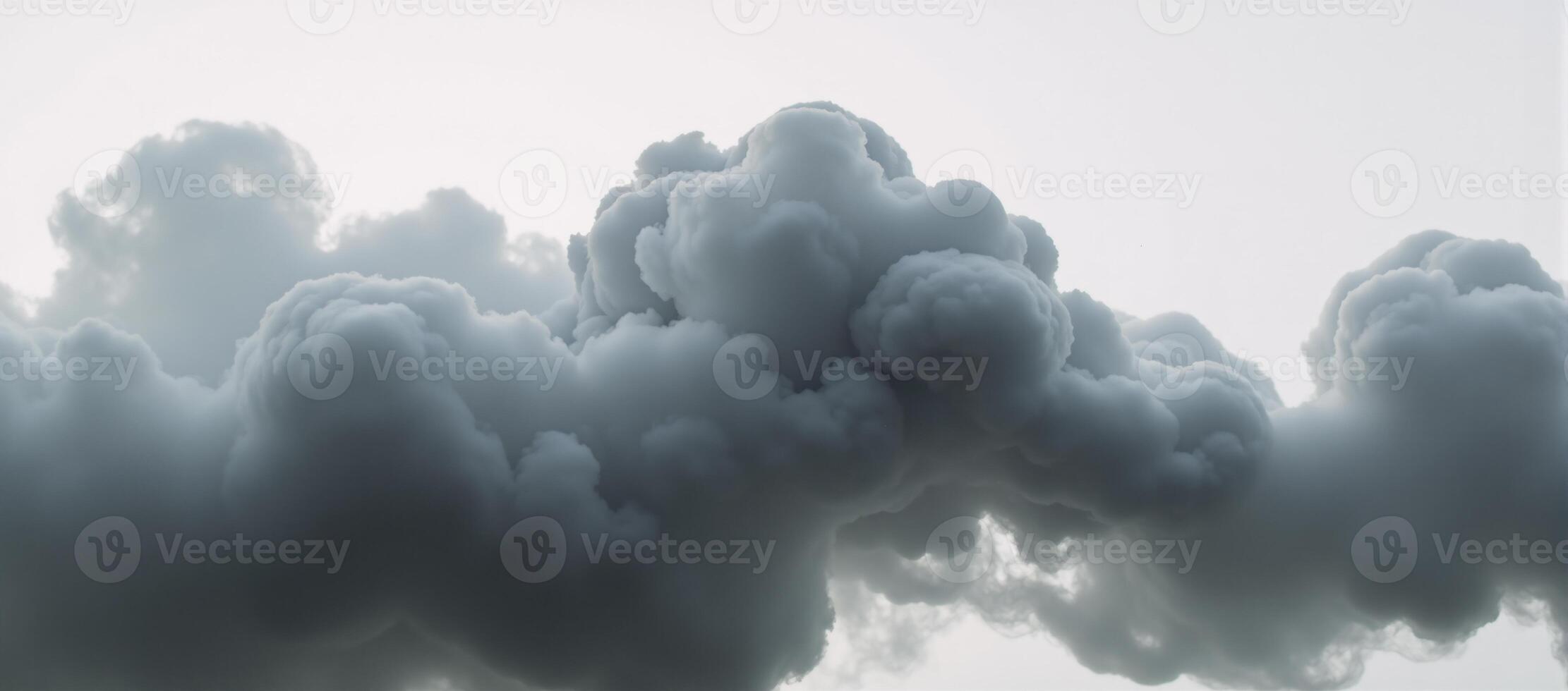Dramatic billowing grey smoke contrasted against bright white backdrop creates an ethereal ambiance photo